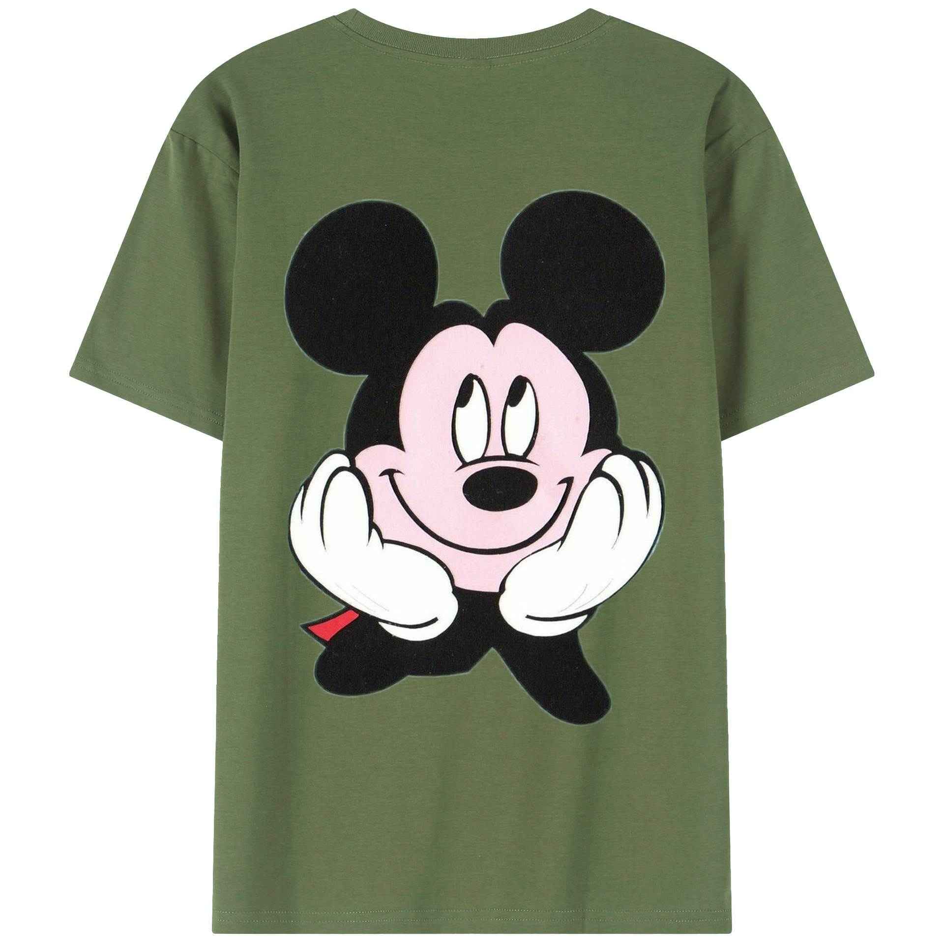 ミッキーマウス Mickey Mouse 綿100％ メンズ半袖Tシャツ（バックプリント） 通気性